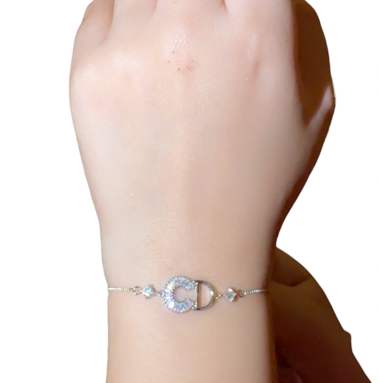 CD zircon Silver Bracelet