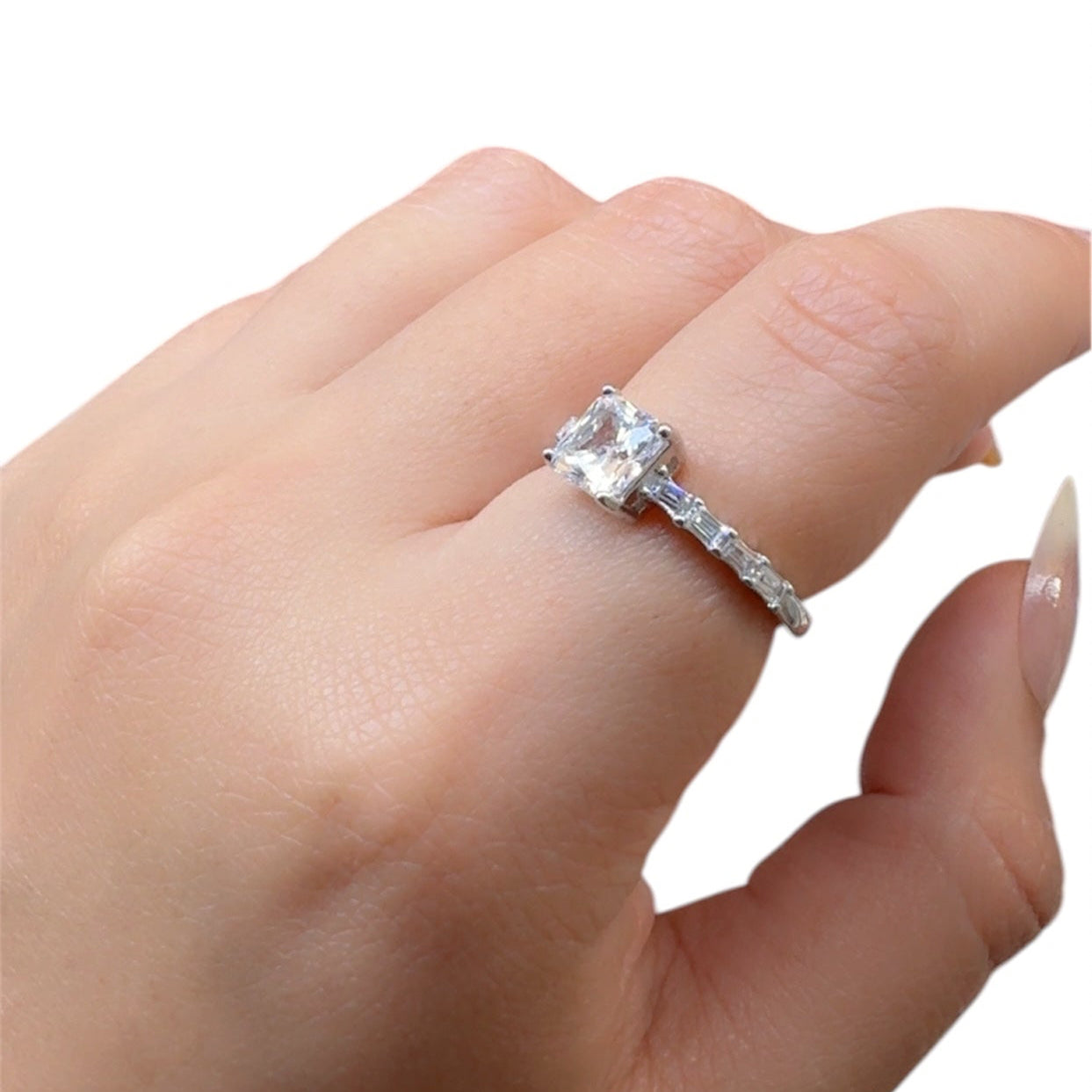 Diamond Zircon Silver Ring