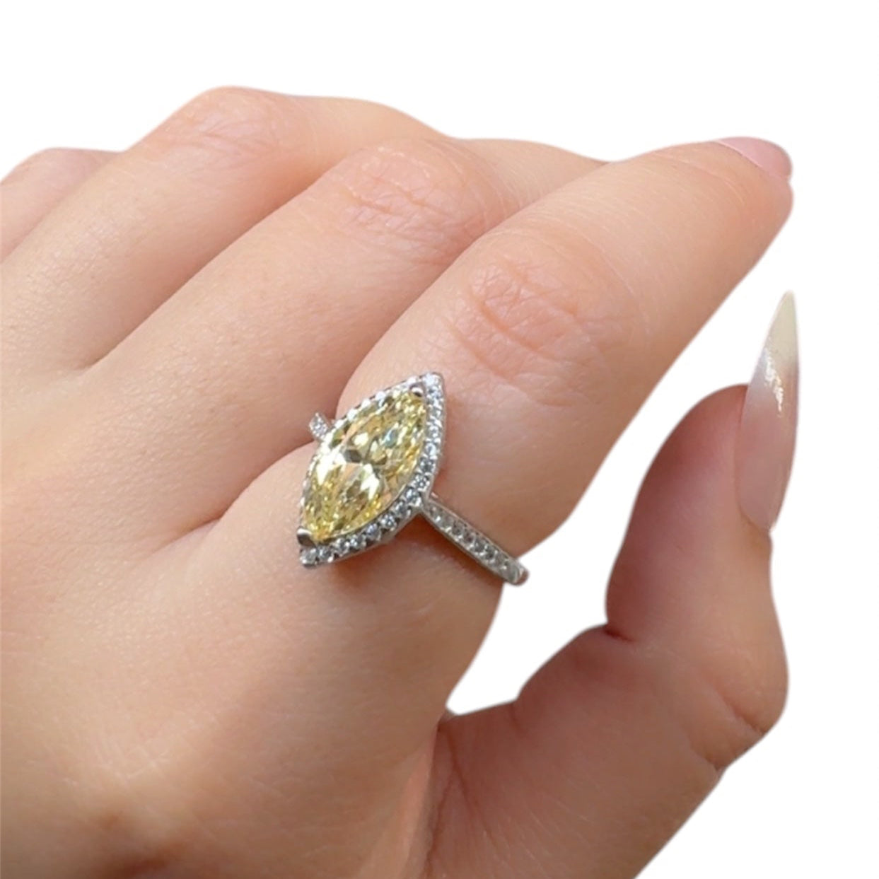 Citrine Zircon Golden Ring