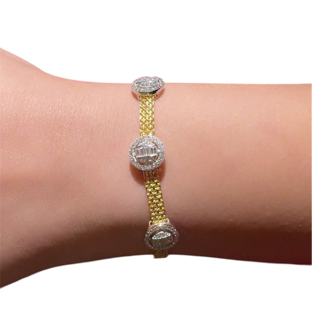 Diamond Zircon Silver Bracelet