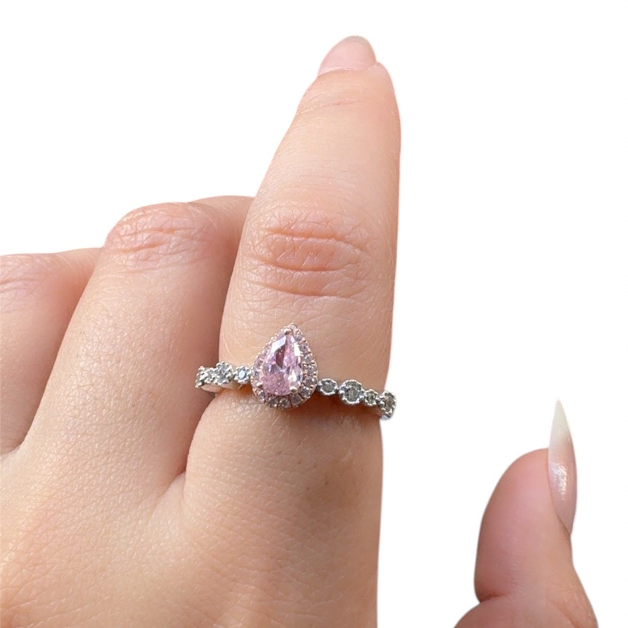 Rose Quartz Silver Ring
