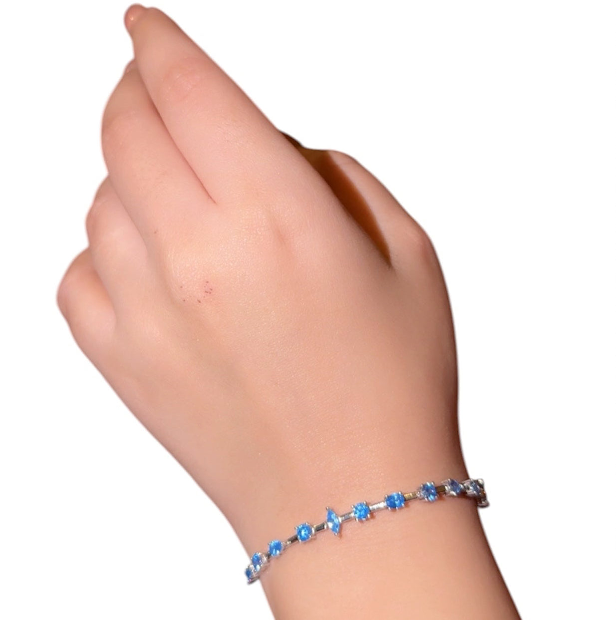 Aquamarine Silver Bracelet