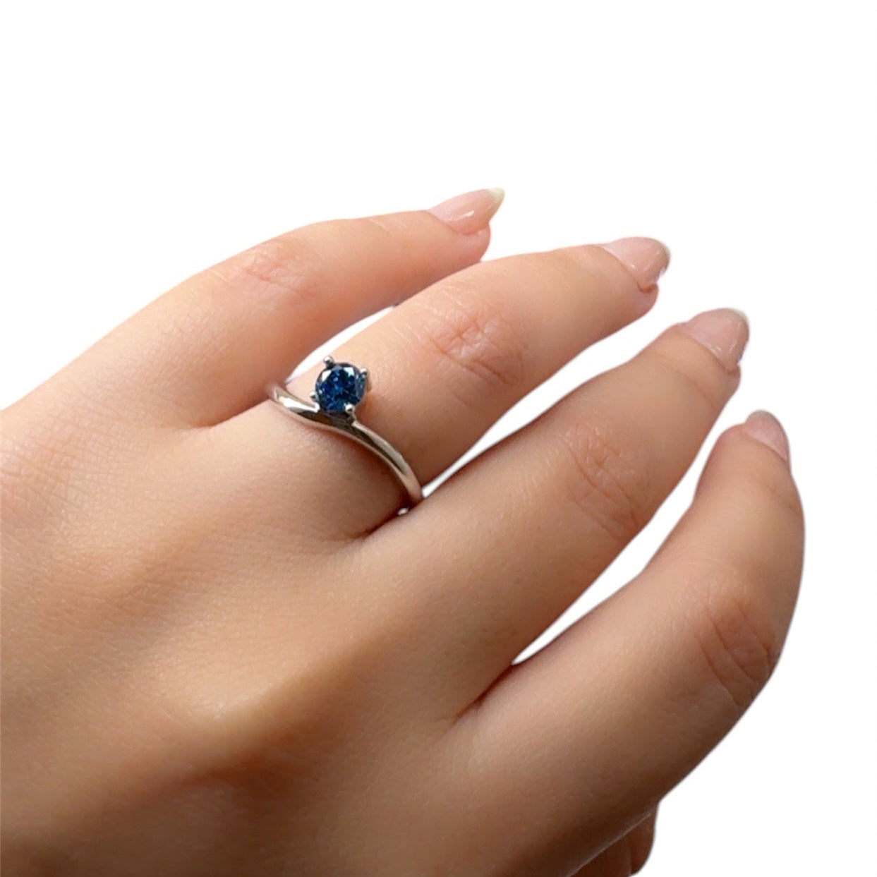 Sapphire Stone Silver Ring