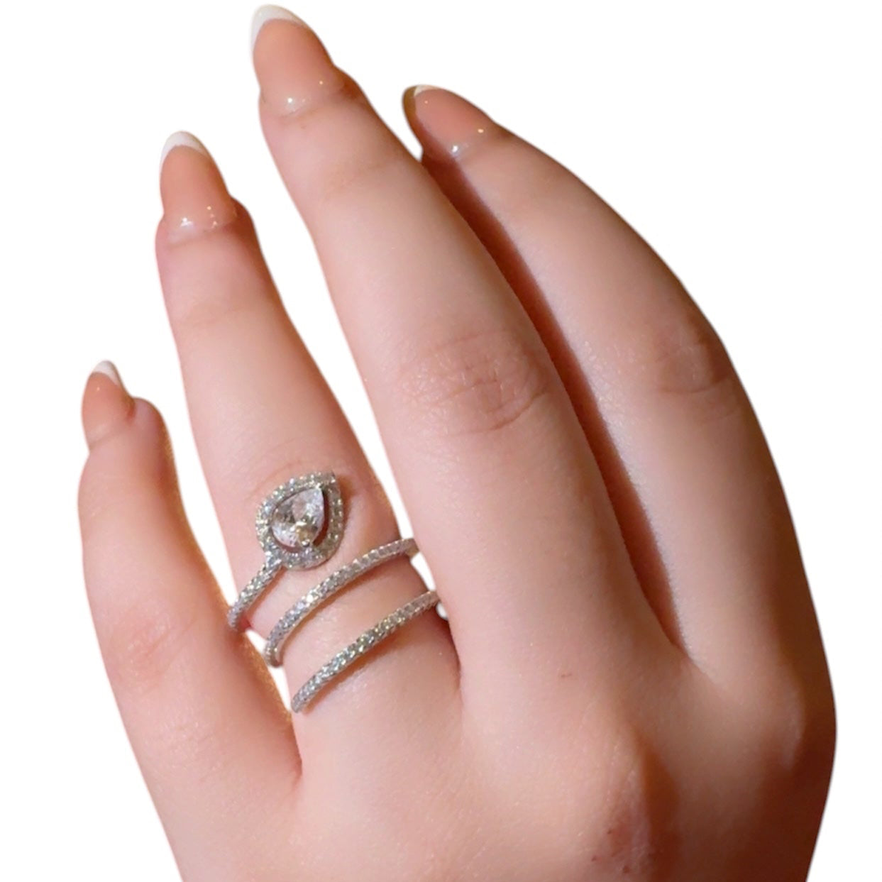 Elegant Zircon Silver Ring
