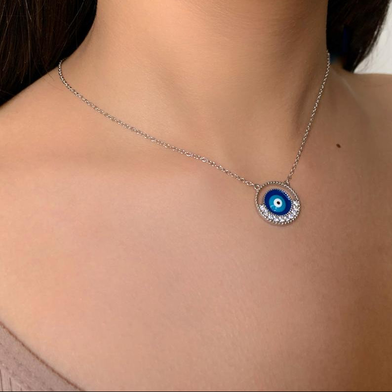 Blue Eye Zircon Necklace
