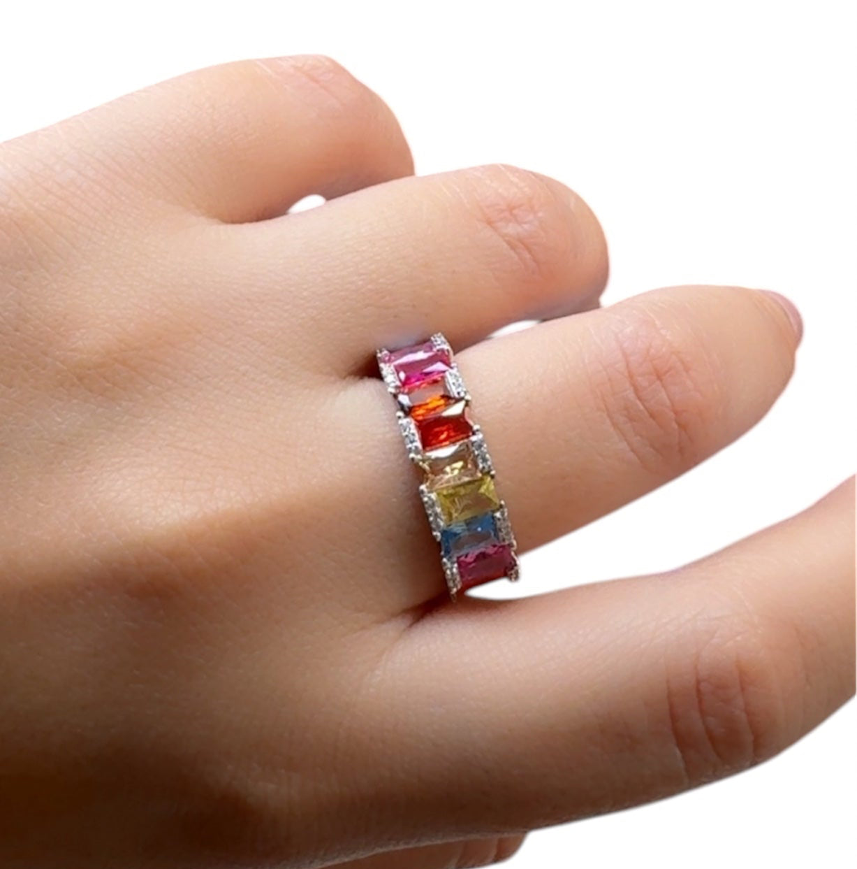 Colorful Stones Zircon Ring