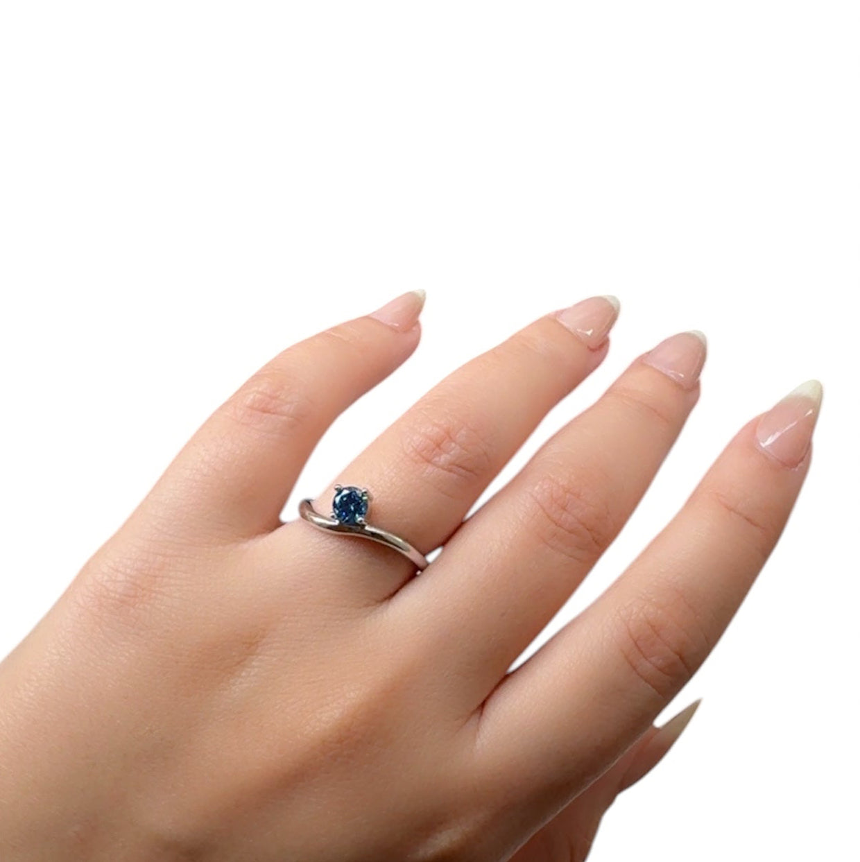 Sapphire Stone Silver Ring