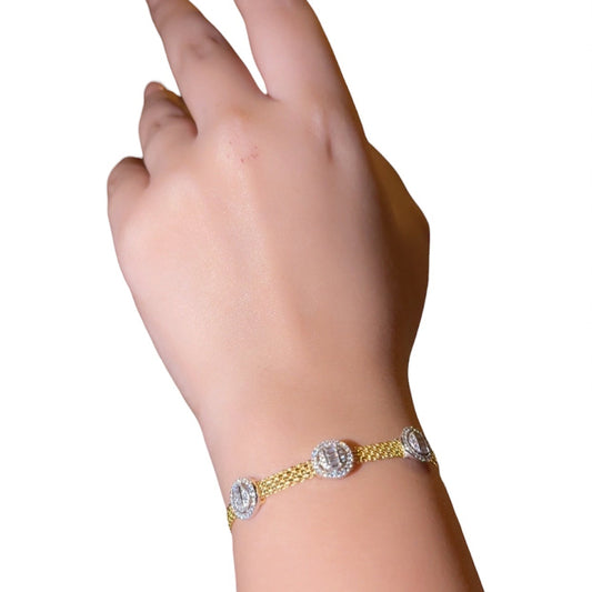 Diamond Zircon Silver Bracelet