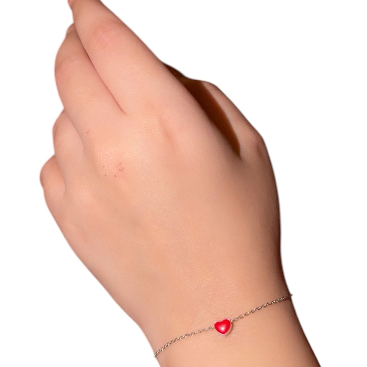 Red Heart Silver Bracelet