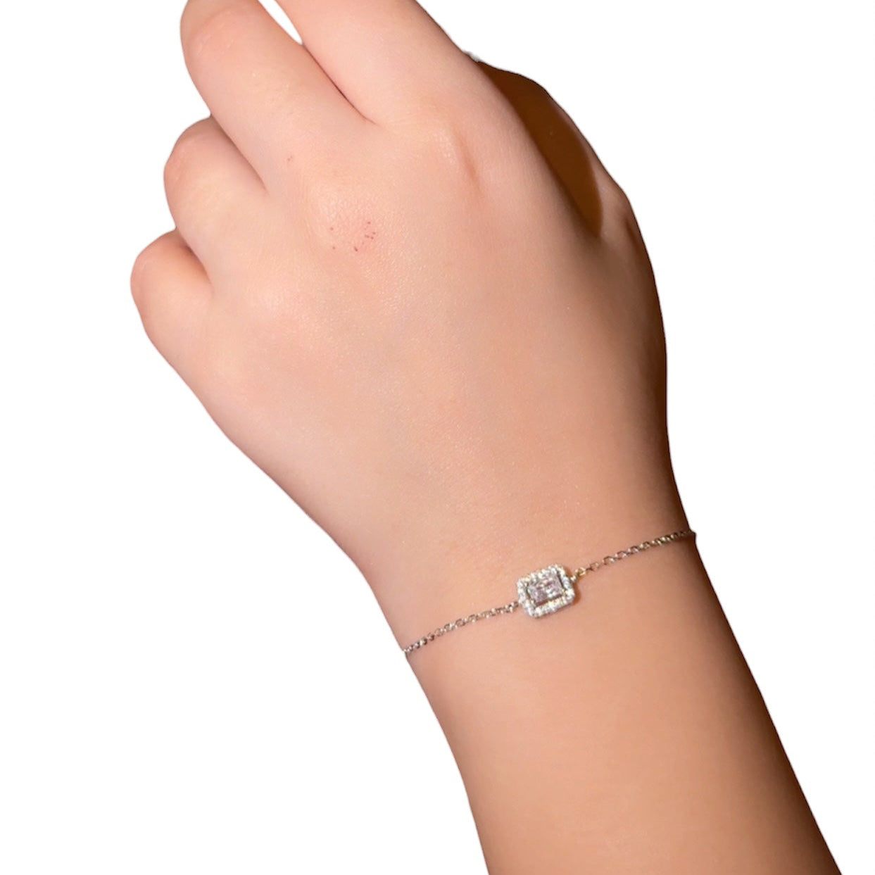 Simply Diamond Zircon Silver Bracelet