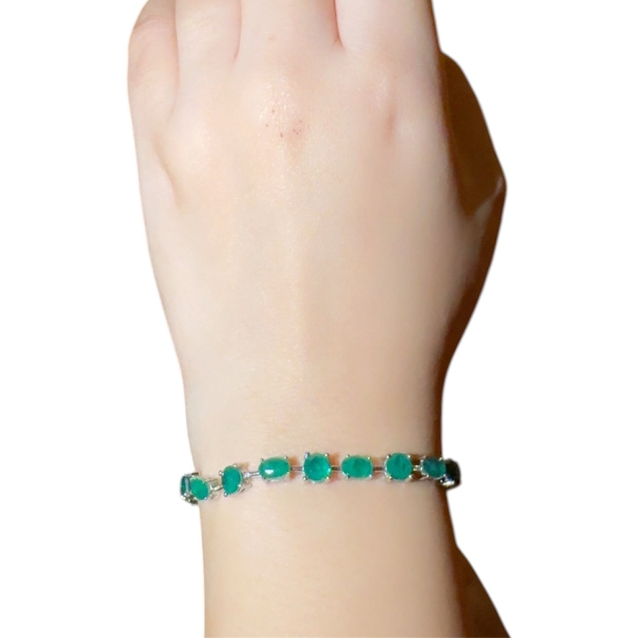 Emerald Silver Bracelet