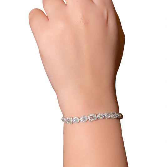 Diamond Zircon Silver Bracelet