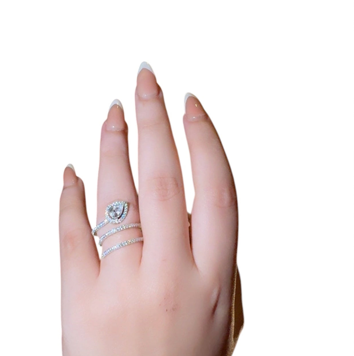 Elegant Zircon Silver Ring