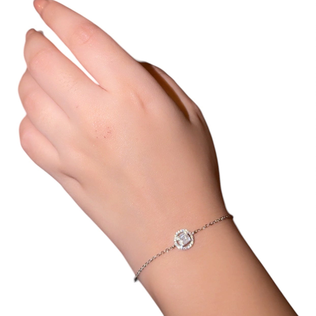 Diamond Zircon Silver Bracelet