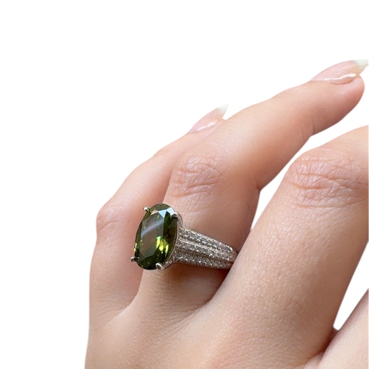 Peridot Zircon Ring