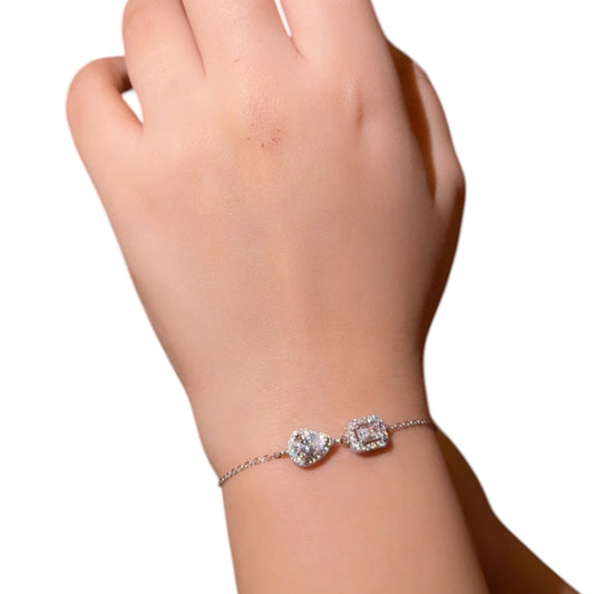 Diamond Zircon Silver Bracelet