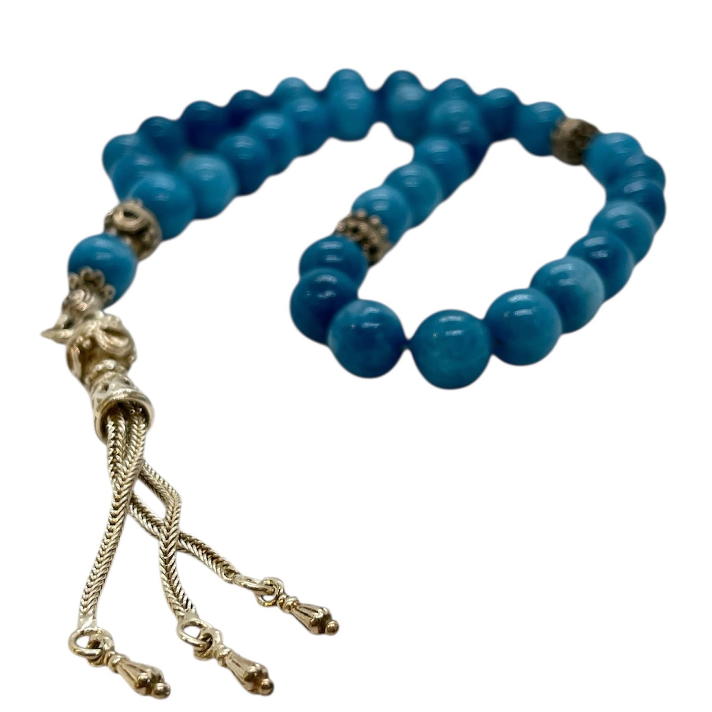 Blue Agate & Silver Prayer