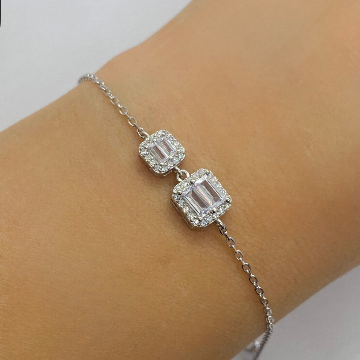 Diamond Zircon Silver Bracelet