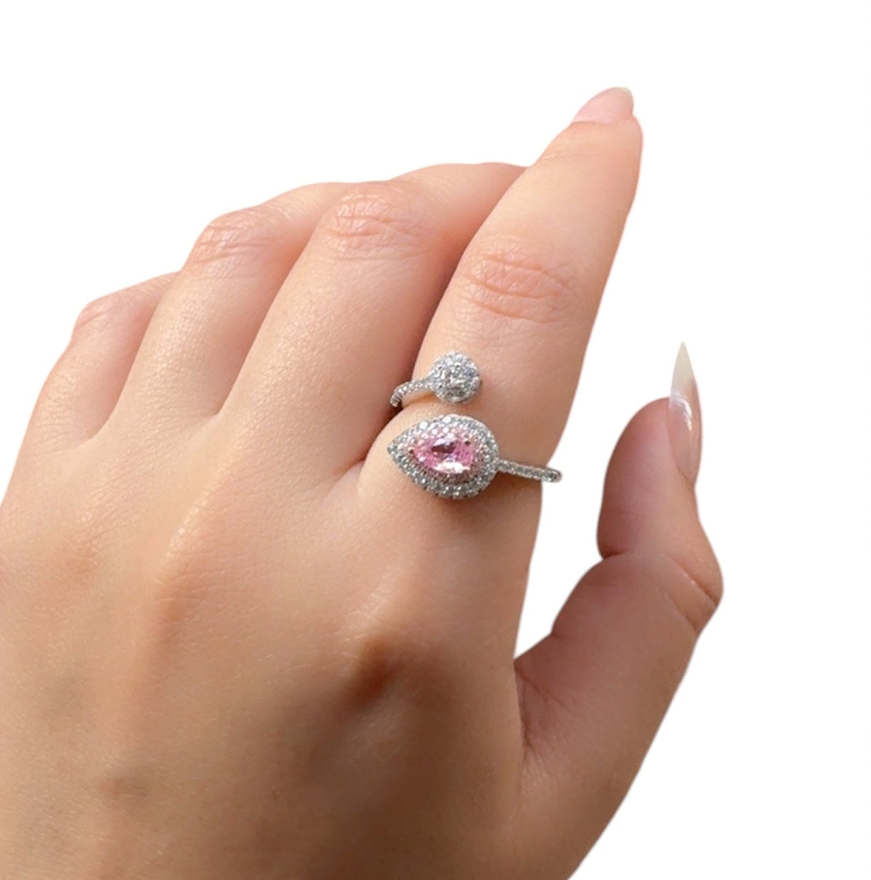 Rose Quartz Silver Ring