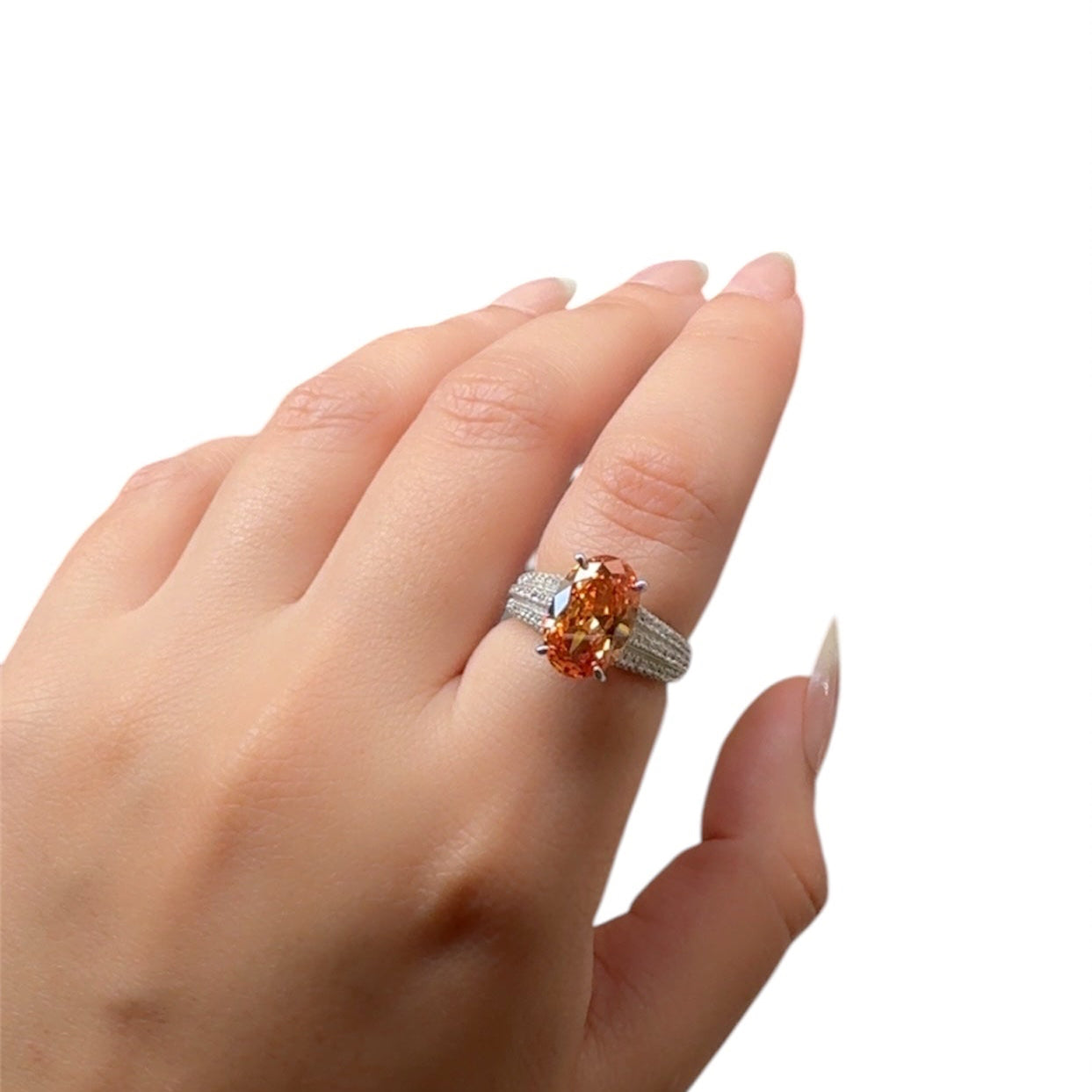Boldly Citrine Zircon Silver Ring