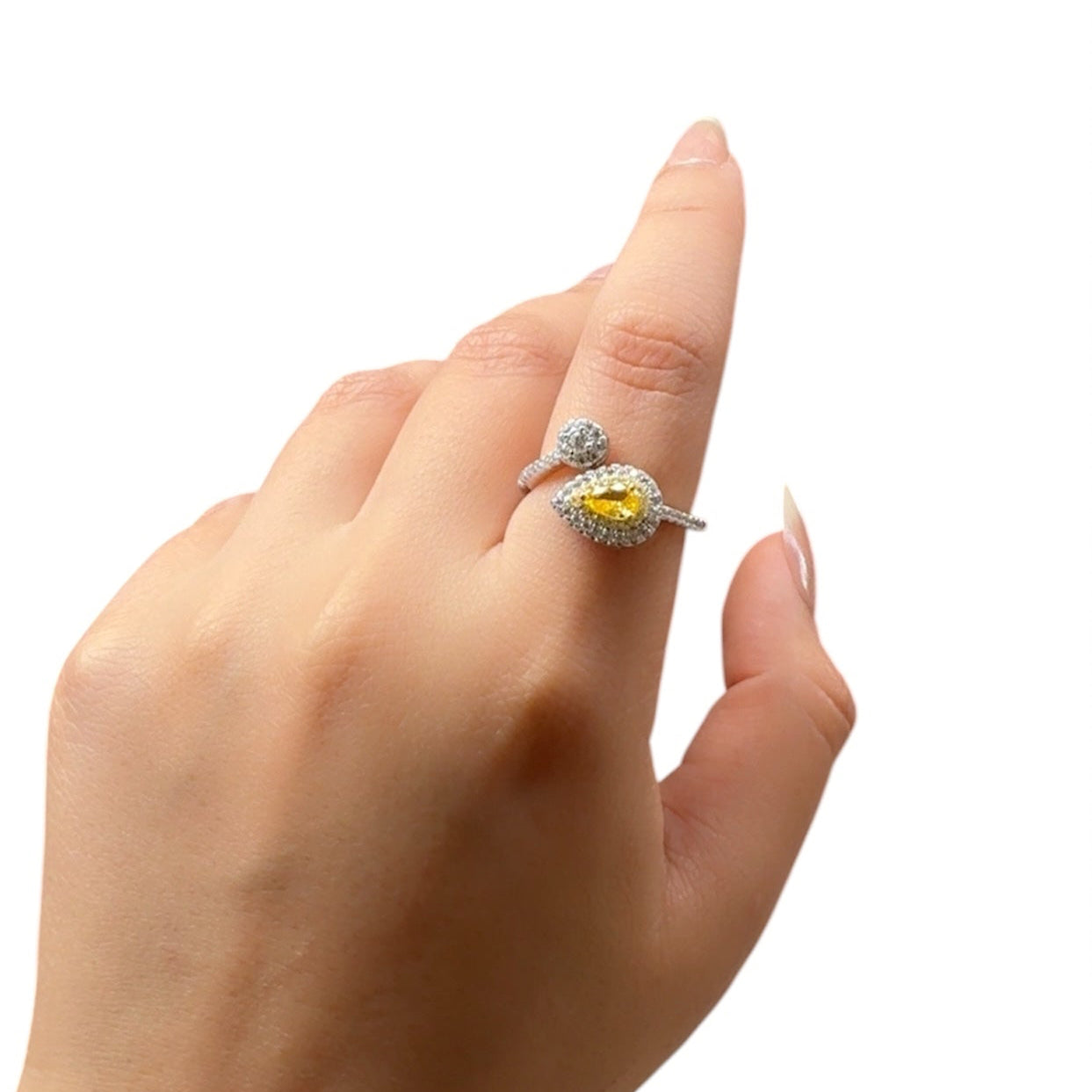 Citrine Golden Zircon Ring