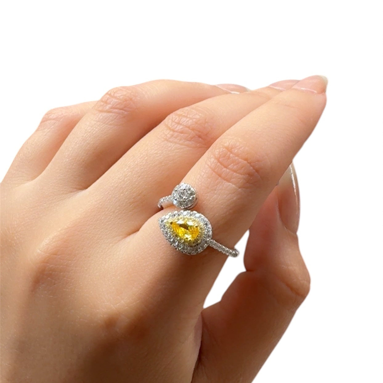 Citrine Golden Zircon Ring