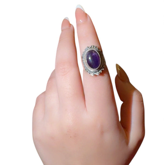 Amethyst Thai Silver Ring