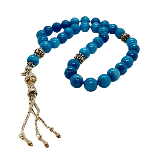 Blue Agate & Silver Prayer
