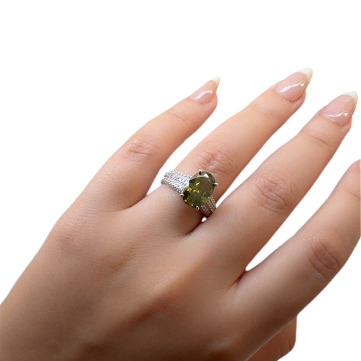 Peridot Zircon Ring