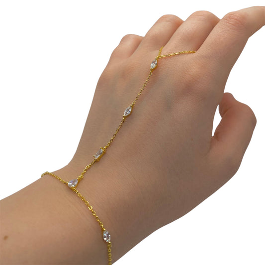 Infinity Radiant Zircon (Gold Plated Sterling Silver Hand Chain)