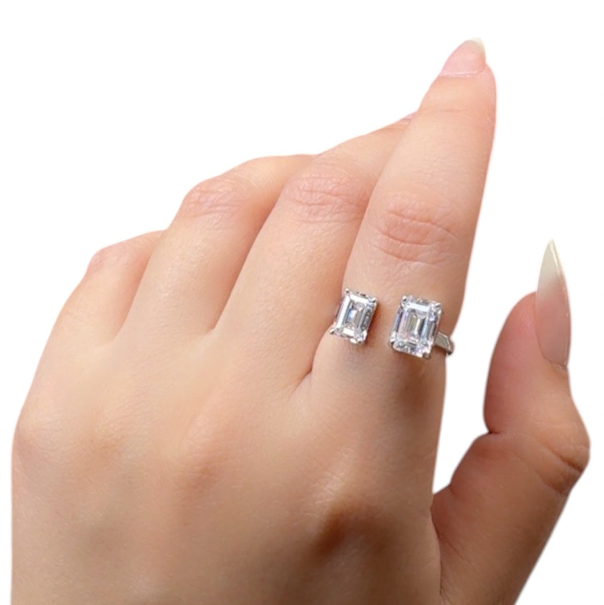 Duo Zircon Silver Ring
