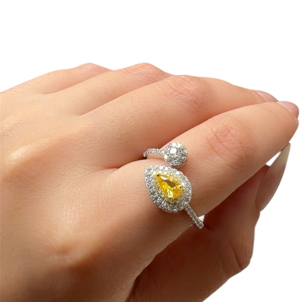 Citrine Golden Zircon Ring