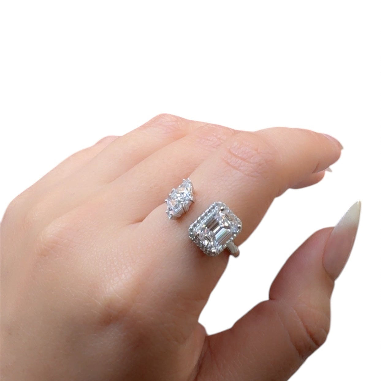 Solitaire Zircon Silver Ring