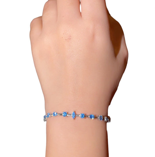 Aquamarine Silver Bracelet