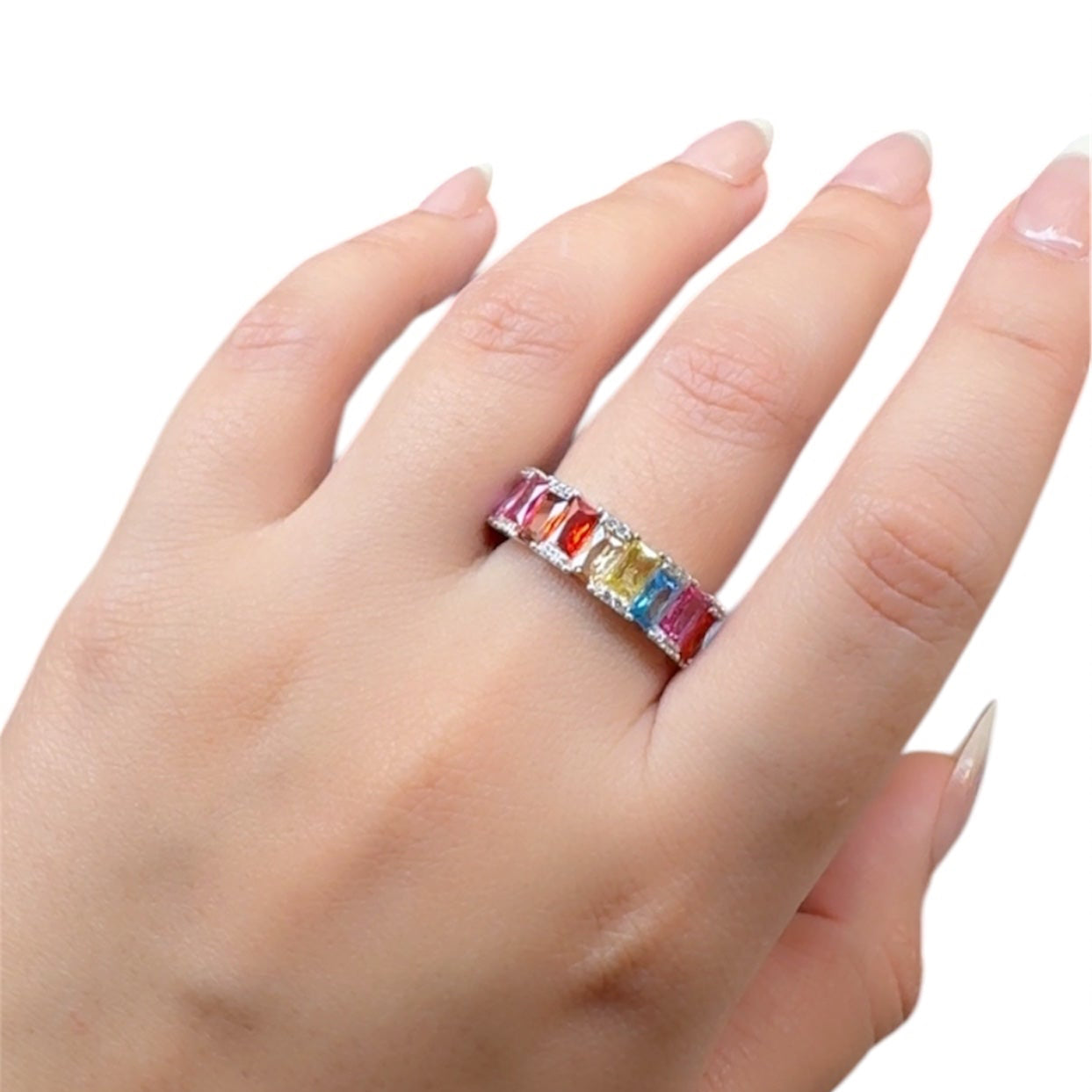 Colorful Stones Zircon Ring