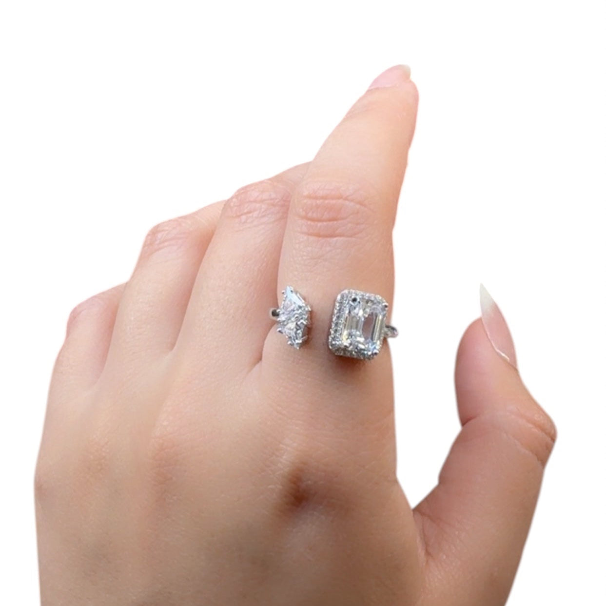Solitaire Zircon Silver Ring