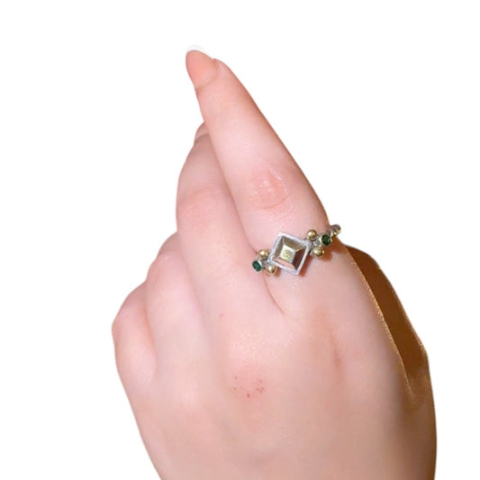 Emerald Stone Silver Ring