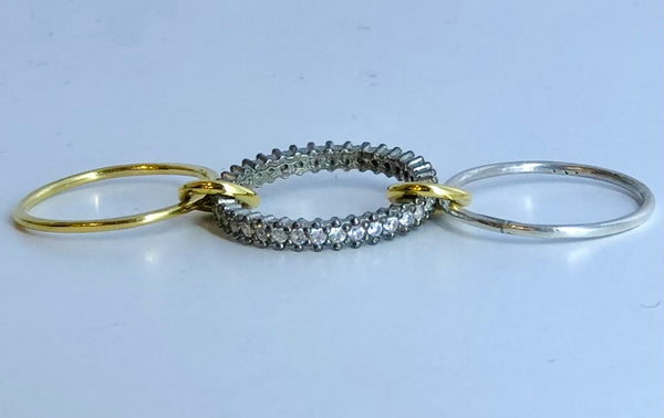 Aurora ring silver&gold