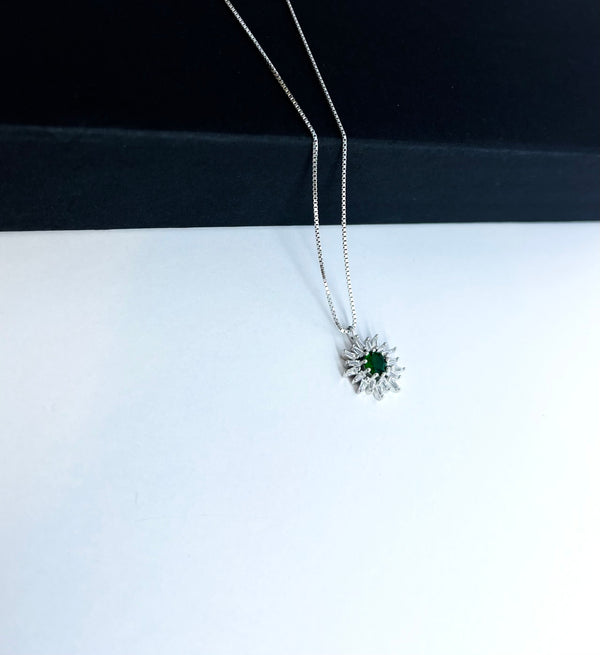 Emerald flower necklace