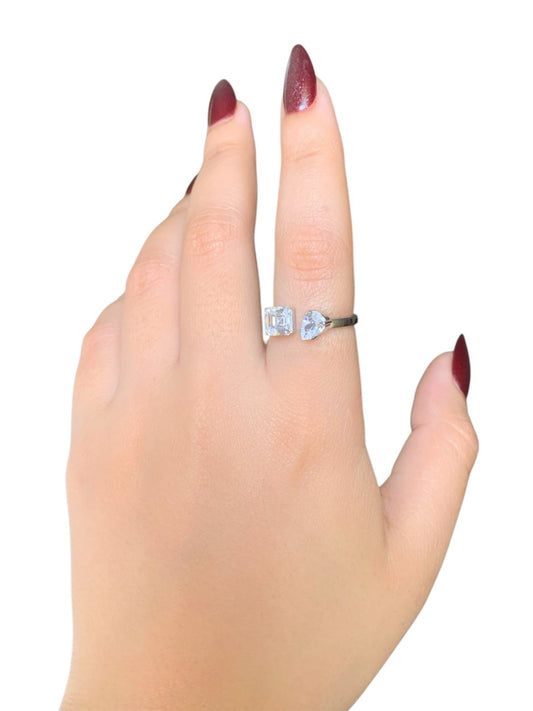 Duo White Zircon Ring
