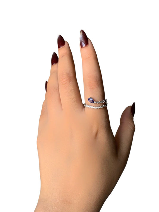 Luminous Amethyst Zircon Ring