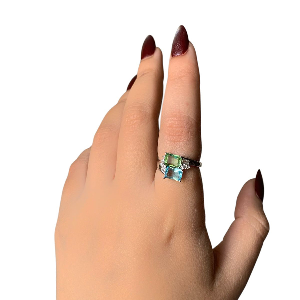 Emerald & Aquamarine Duo Ring
