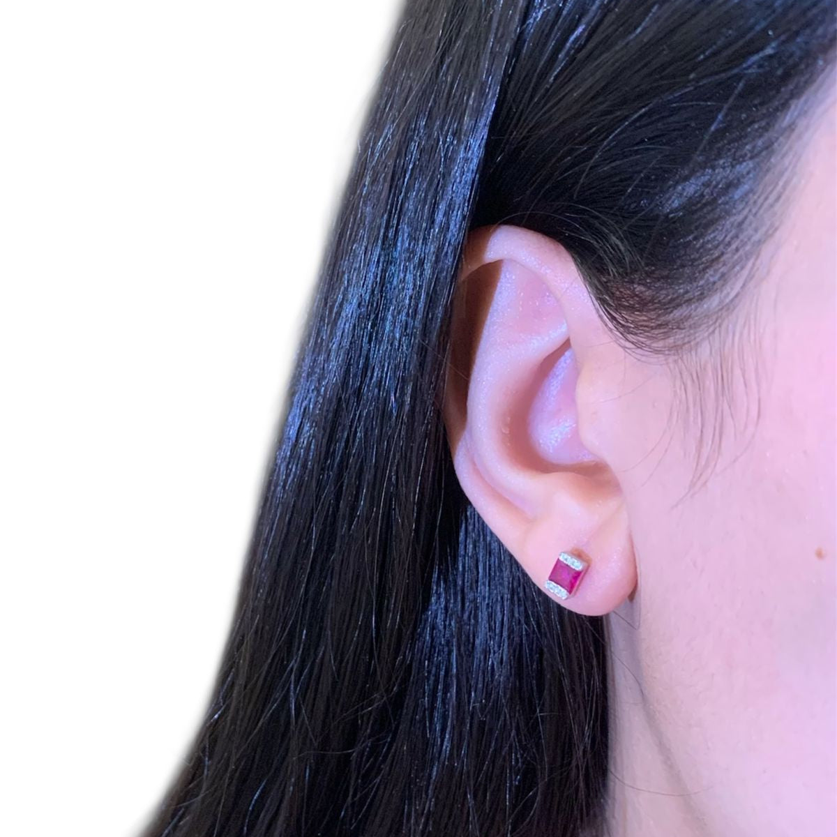 Ruby Stud Zircon Earring