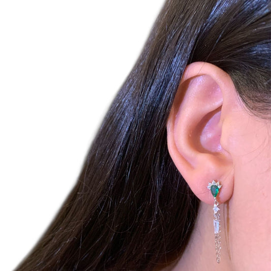 Emerald Glow Zircon Earring