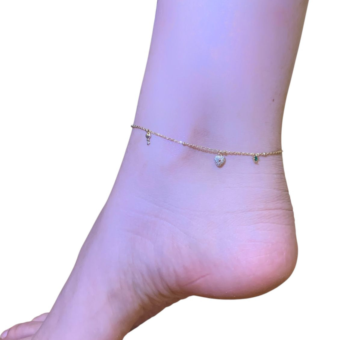 Heart Anklet (Gold Plated Sterling Silver Anklet)