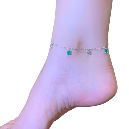 Emerald Zircon Anklet