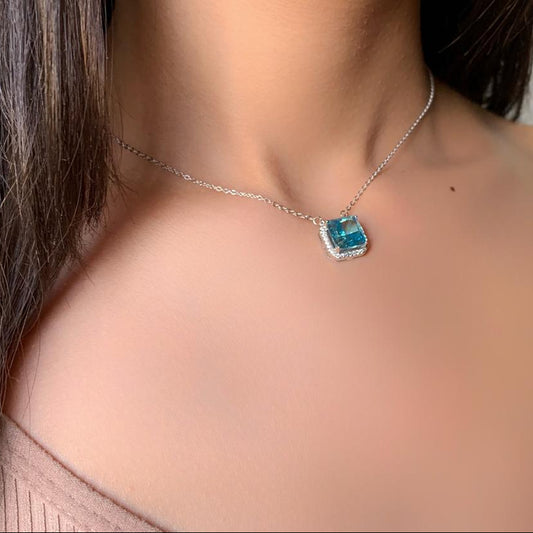 Aqua Zircon Necklace